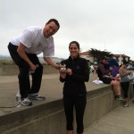 Michelle Tandler winning a trophy at Run for Teachers 2013.v1